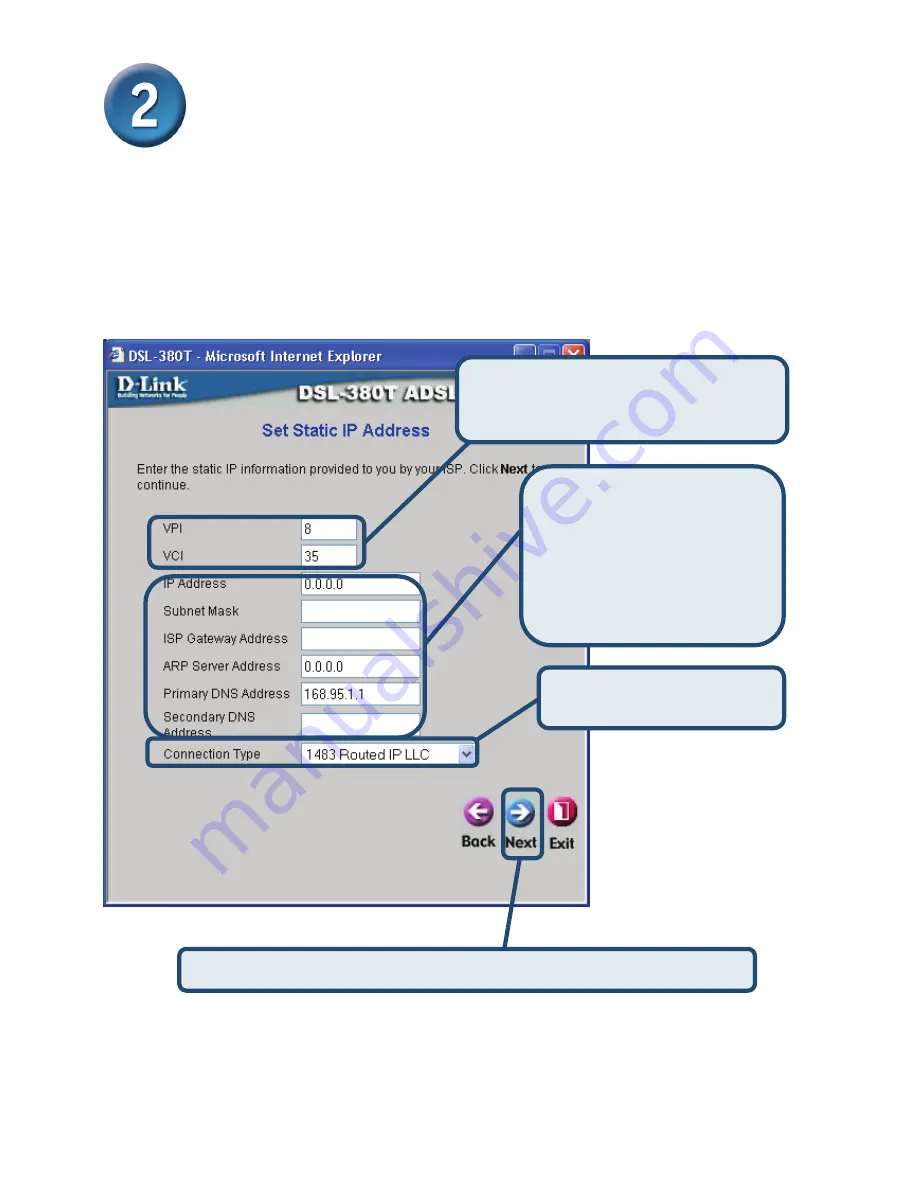 D-Link DSL-320T Quick Instruction Manual Download Page 8