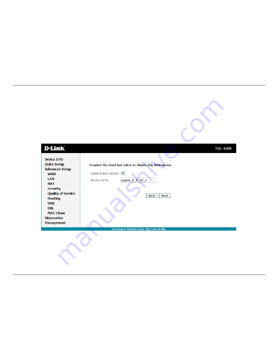 D-Link DSL-520B User Manual Download Page 36