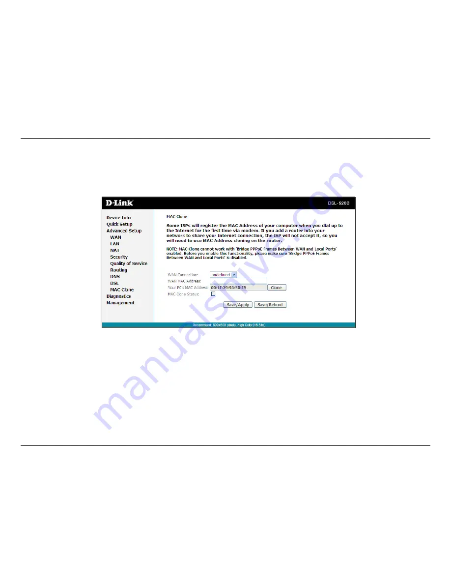 D-Link DSL-520B User Manual Download Page 65