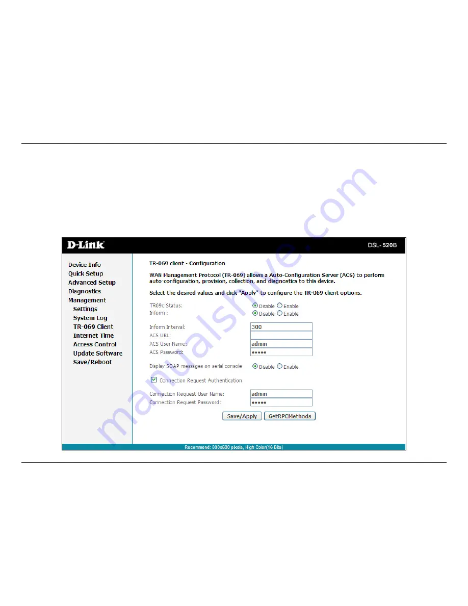 D-Link DSL-520B User Manual Download Page 72