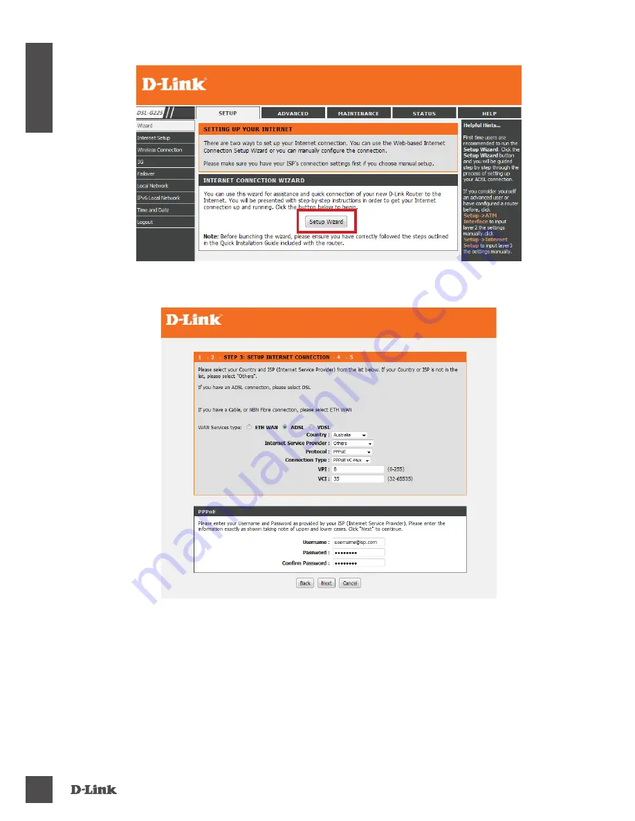 D-Link DSL-G225 Quick Installation Manual Download Page 4