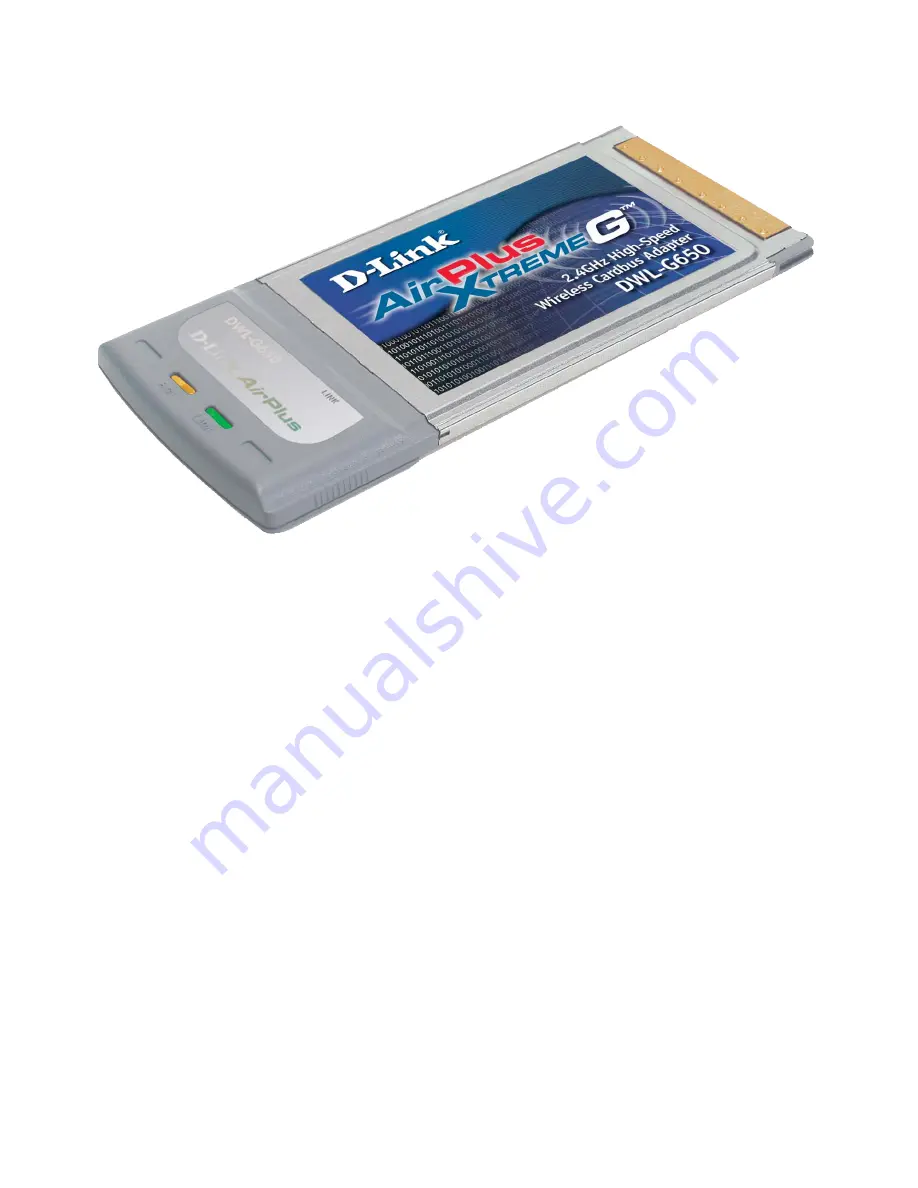 D-Link DWL-G650 - AirPlus Wireless 802.11b 11Mbps/802.11g 54Mbps PC Card Скачать руководство пользователя страница 3