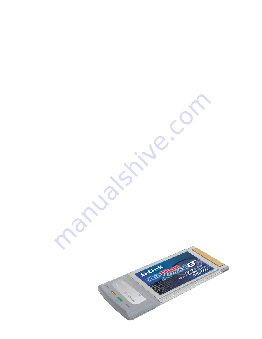 D-Link DWL-G650 - AirPlus Wireless 802.11b 11Mbps/802.11g 54Mbps PC Card Manual Download Page 5