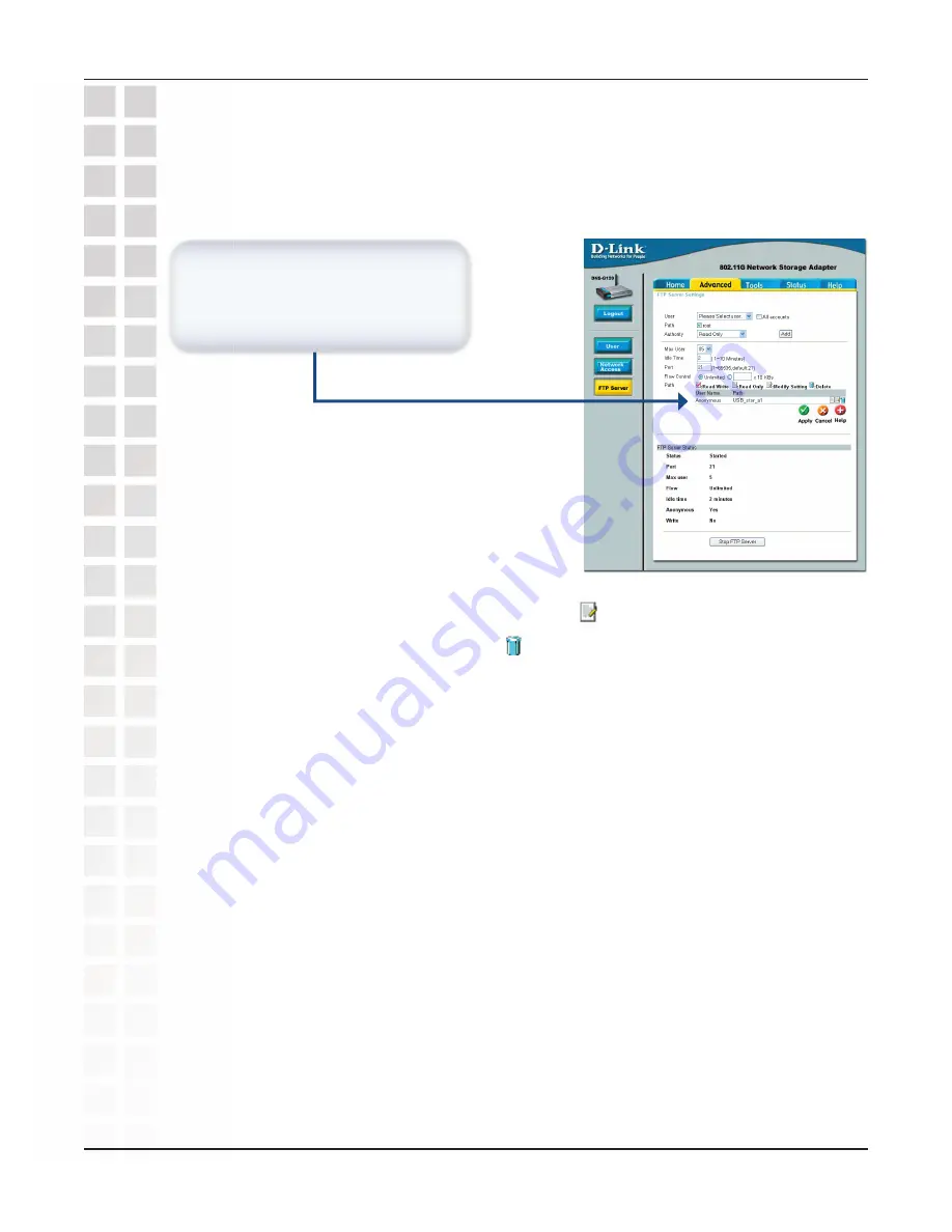 D-Link G120 - DNS NAS Server Manual Download Page 35