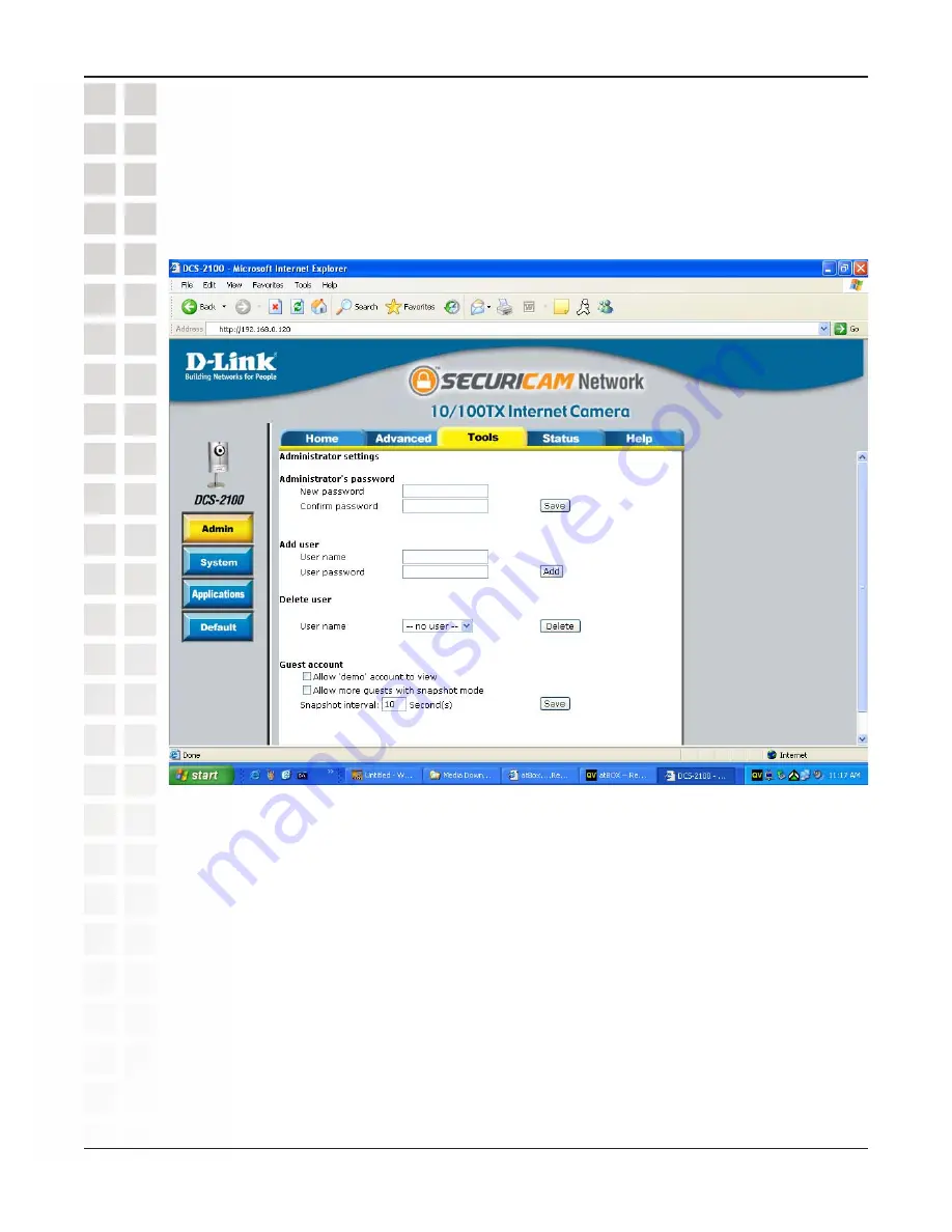 D-Link SECURICAM Network DCS-2100 User Manual Download Page 20