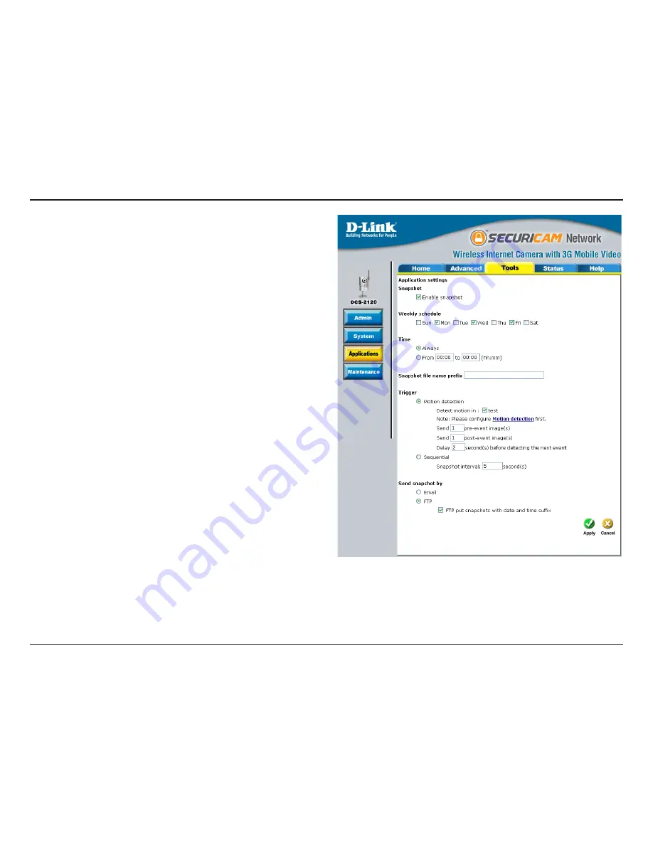 D-Link SECURICAM Network DCS-2120 User Manual Download Page 58