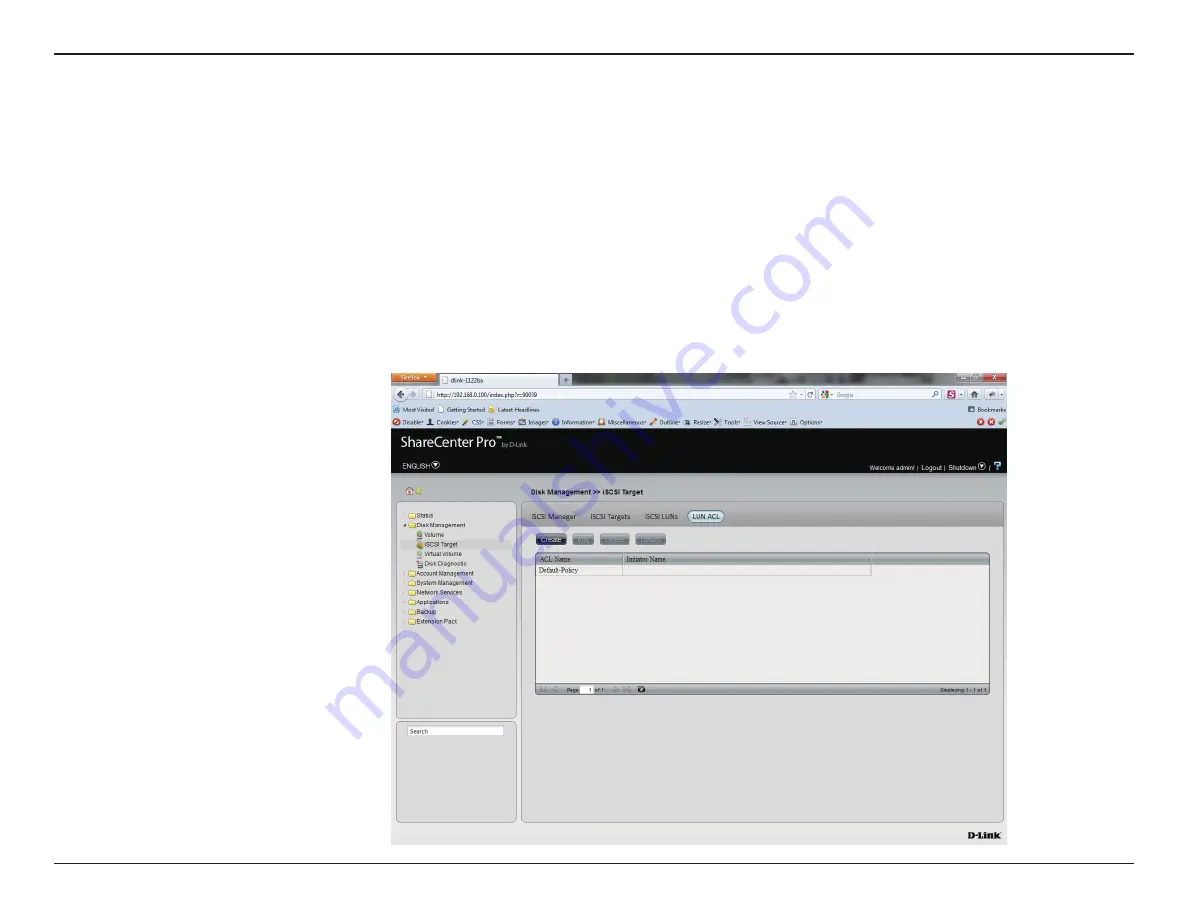 D-Link Share Center Pro 1100 User Manual Download Page 166