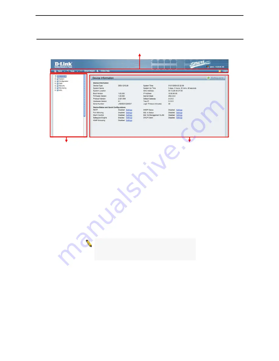 D-Link Web Smart DES-1210-28P Reference Manual Download Page 29