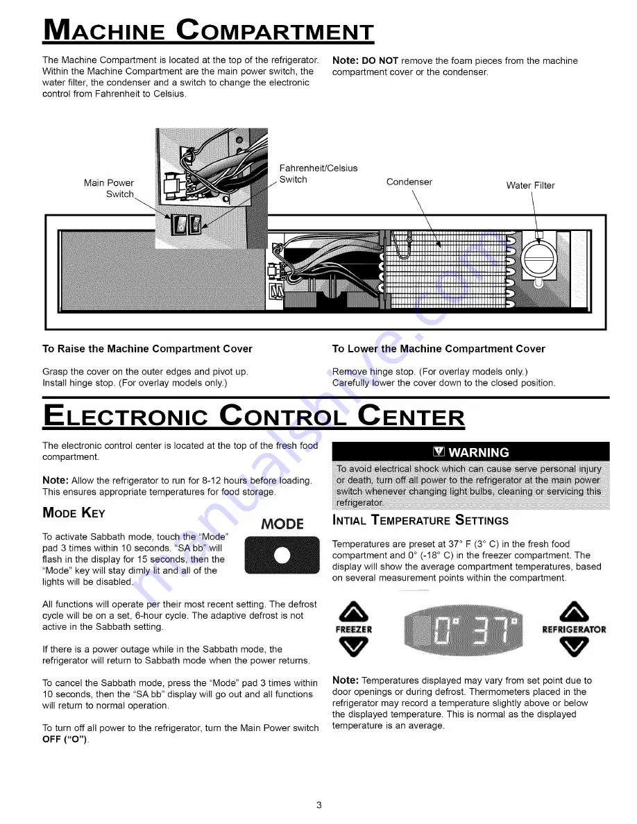 Dacor BUILT-IN Refrigerators Use & Care Manual Download Page 5