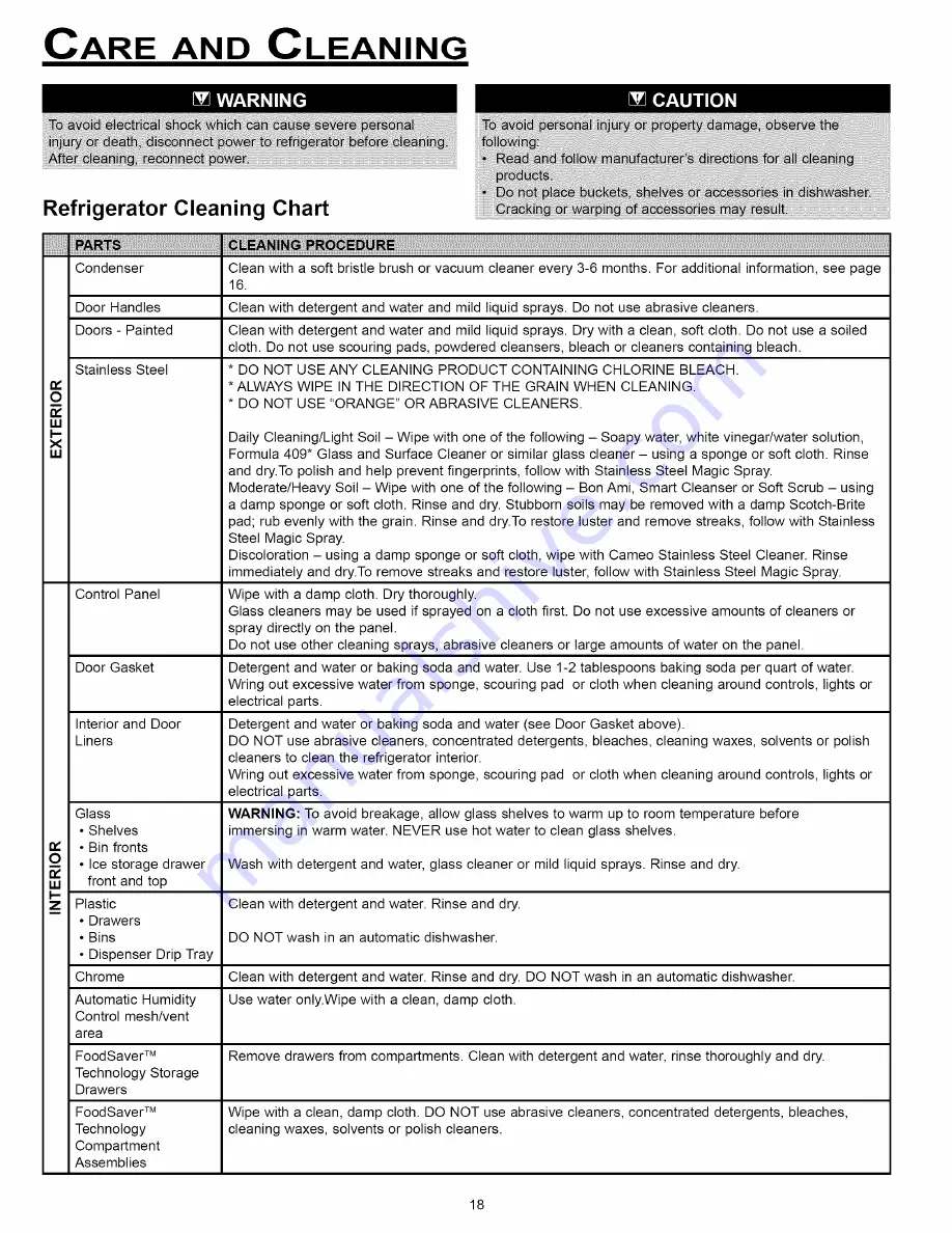 Dacor BUILT-IN Refrigerators Use & Care Manual Download Page 20