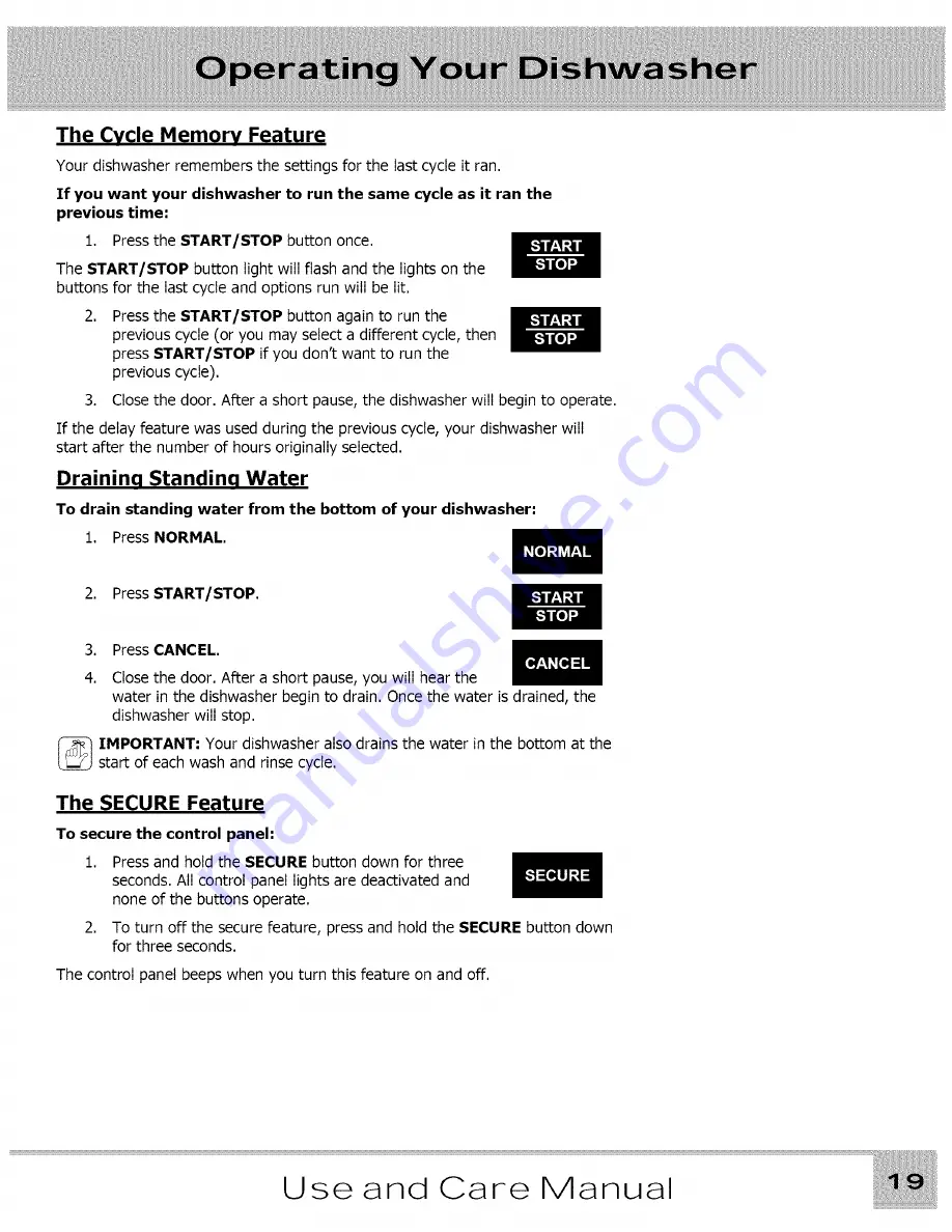 Dacor ED24 Use And Care Manual Download Page 19