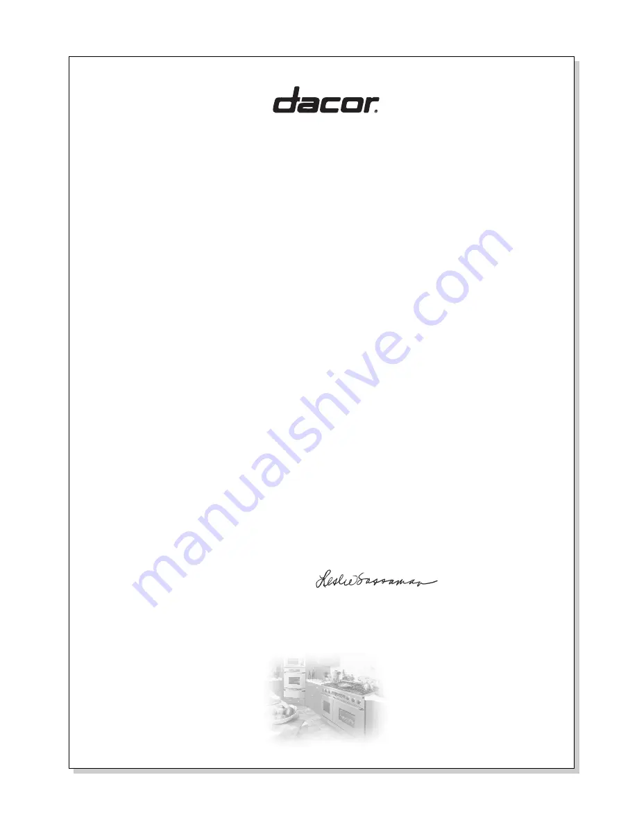 Dacor Epicure EGR30 Cooking Manual Download Page 2