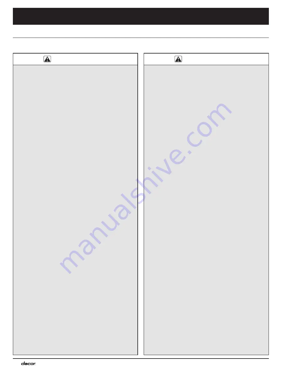 Dacor Renaissance R130B Installation Instructions Manual Download Page 20