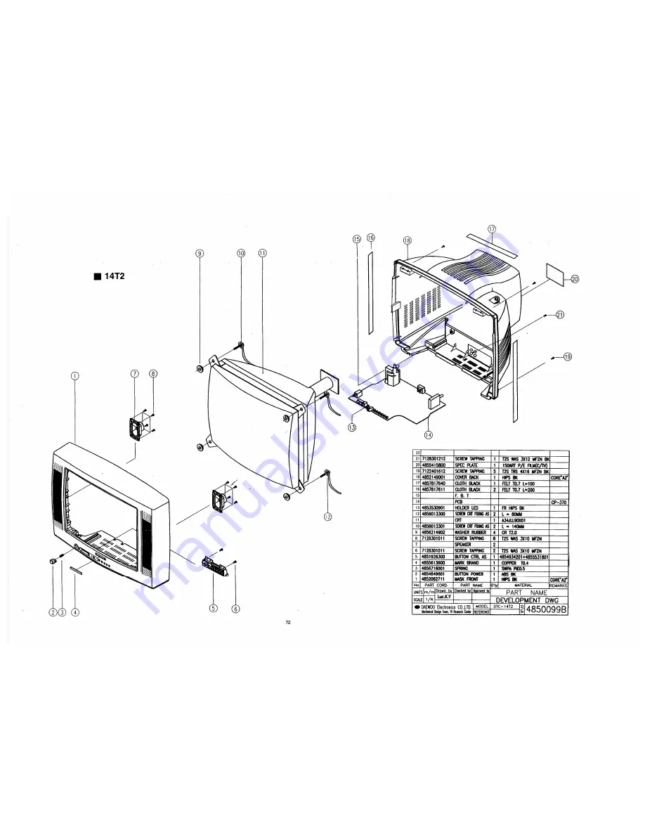 Daewoo 14T3 Service Manual Download Page 71