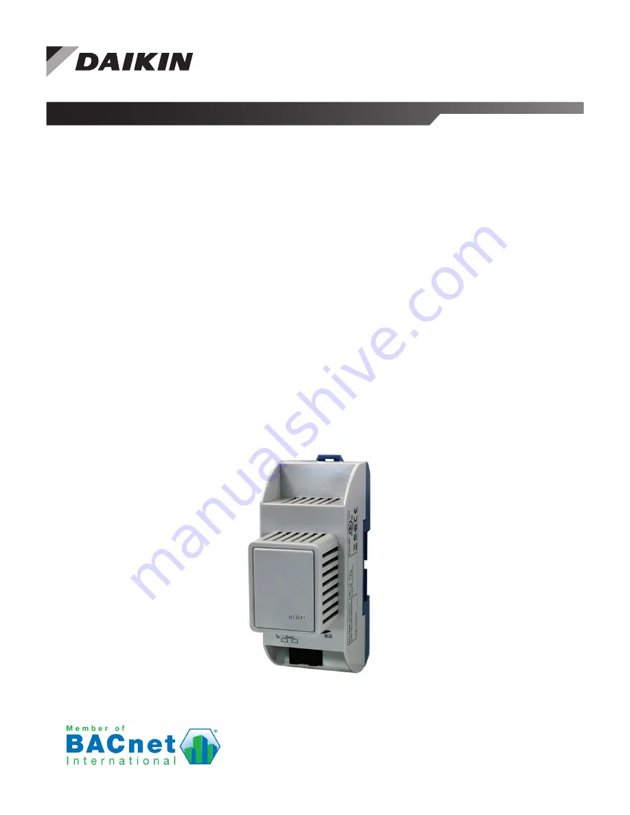 Daikin 090016709 Installation And Maintenance Manual Download Page 1