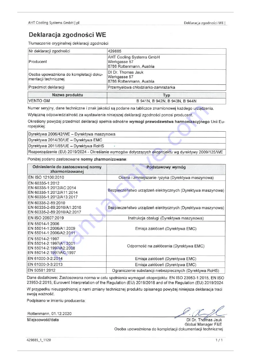 Daikin AHT VENTO GM AIR 125 B Скачать руководство пользователя страница 66