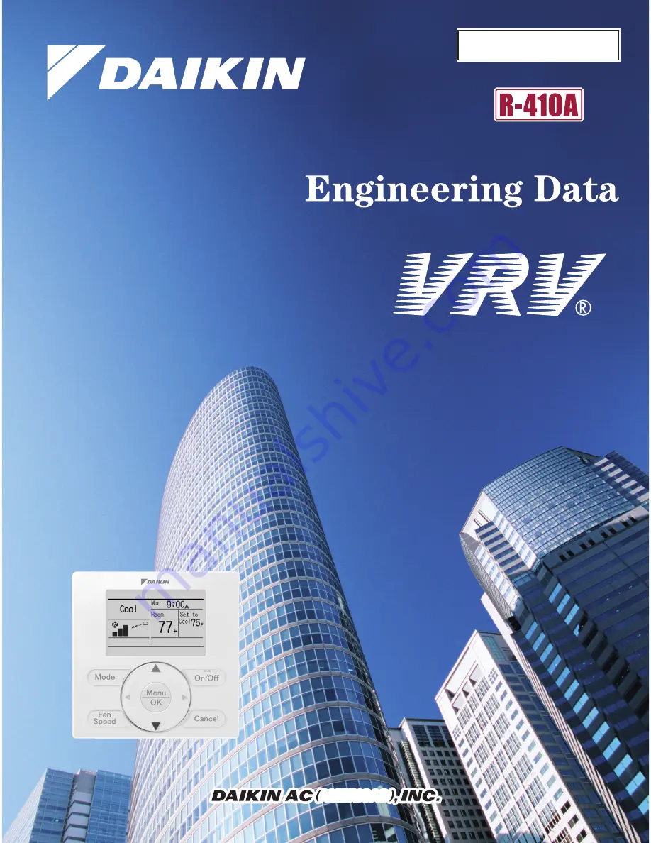 Daikin FXAQ-MVJU Engineering Data Download Page 1