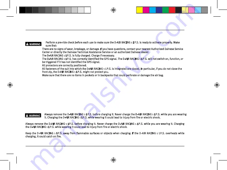 DAINESE D-air racing 1 Informative Note Download Page 22