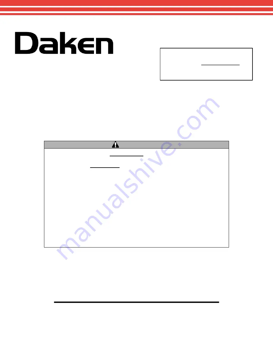 Daken M803994 Owner'S Manual Download Page 1