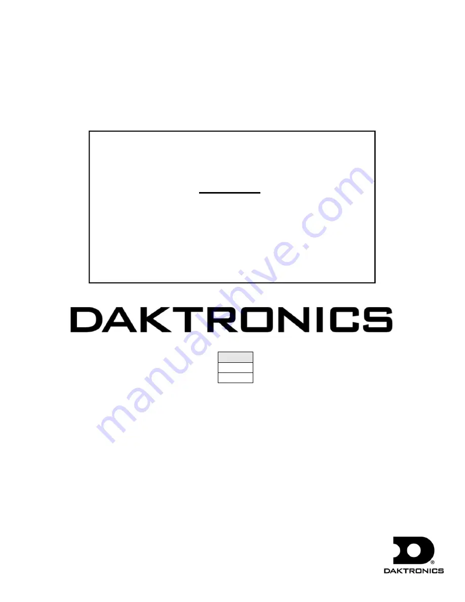 Daktronics BB-114 Display Manual Download Page 1