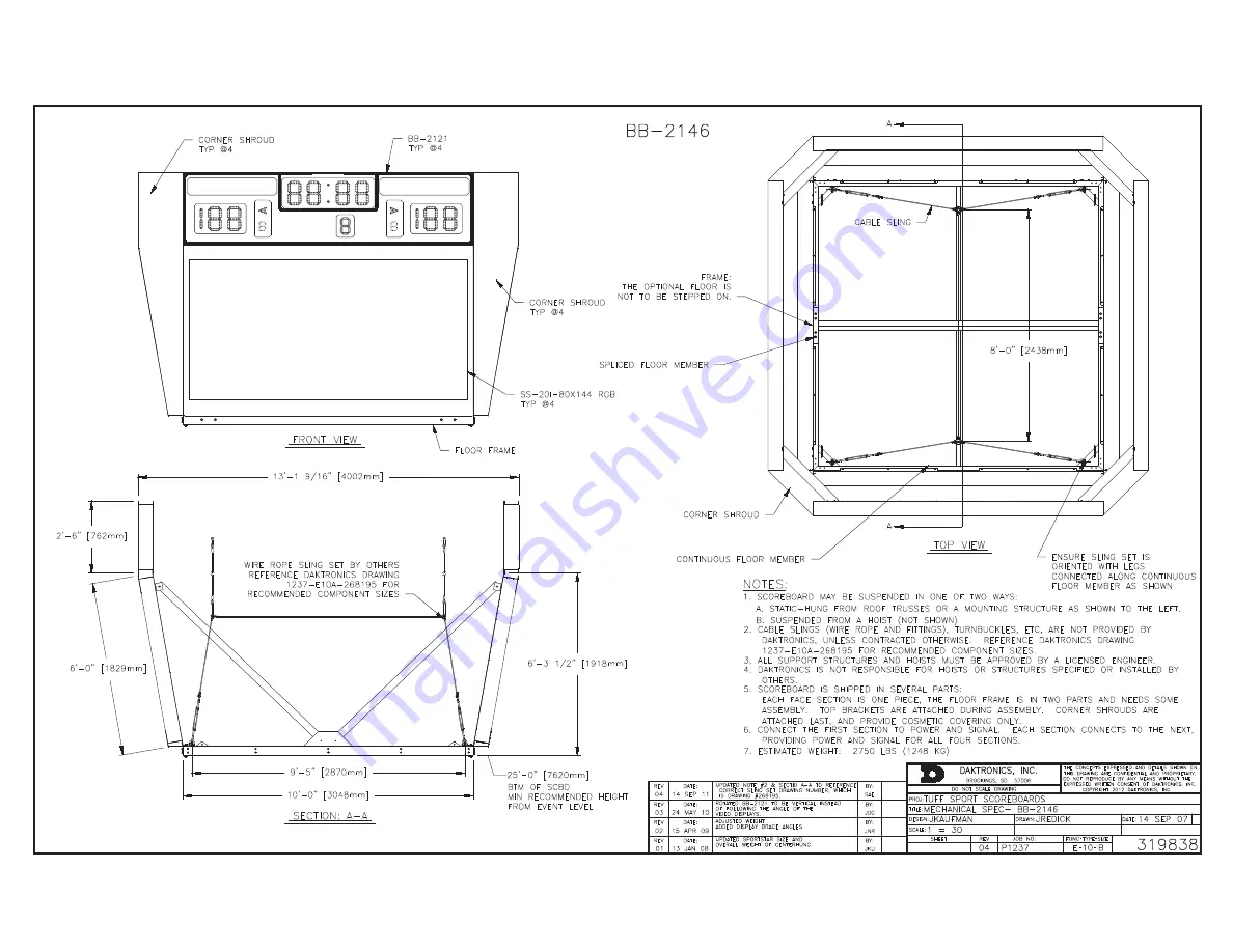 Daktronics Tuff Sport BB-2102 Display Manual Download Page 56