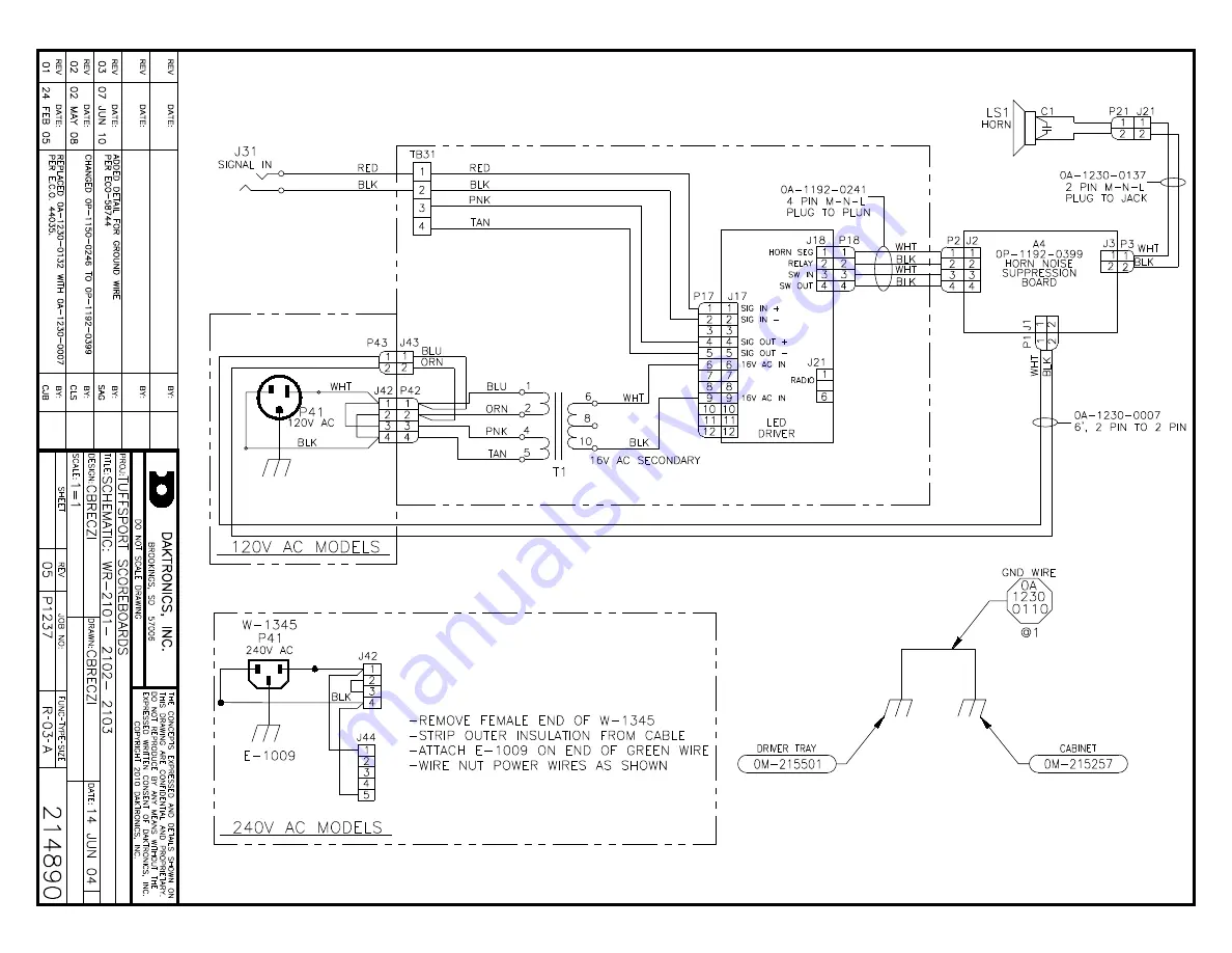 Daktronics WR-2101 Display Manual Download Page 23