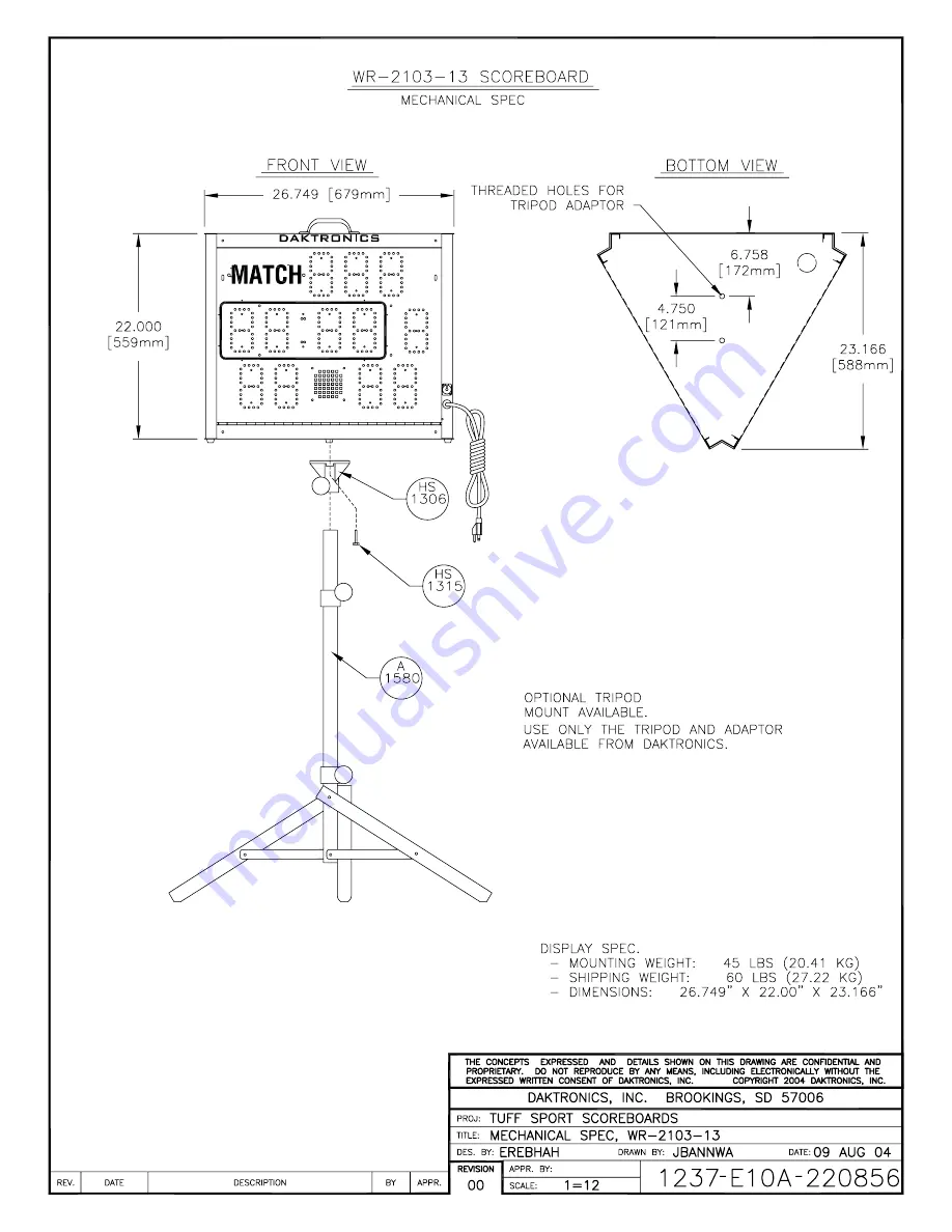 Daktronics WR-2101 Display Manual Download Page 28