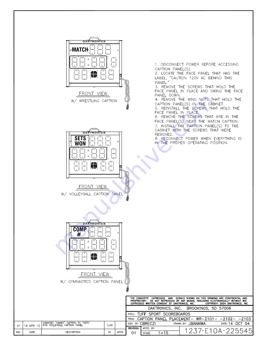 Daktronics WR-2101 Display Manual Download Page 33