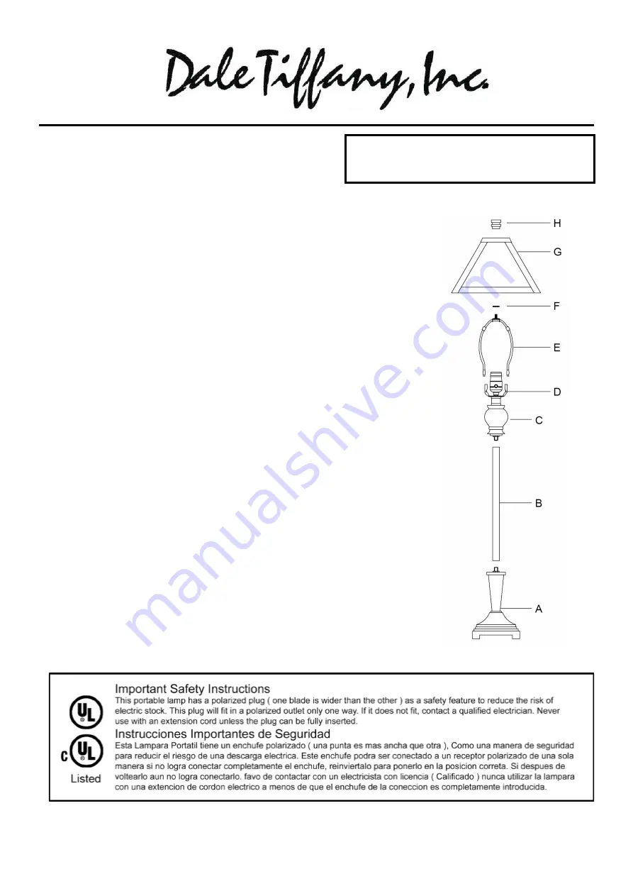 Dale Tiffany TB11012 Quick Start Manual Download Page 1