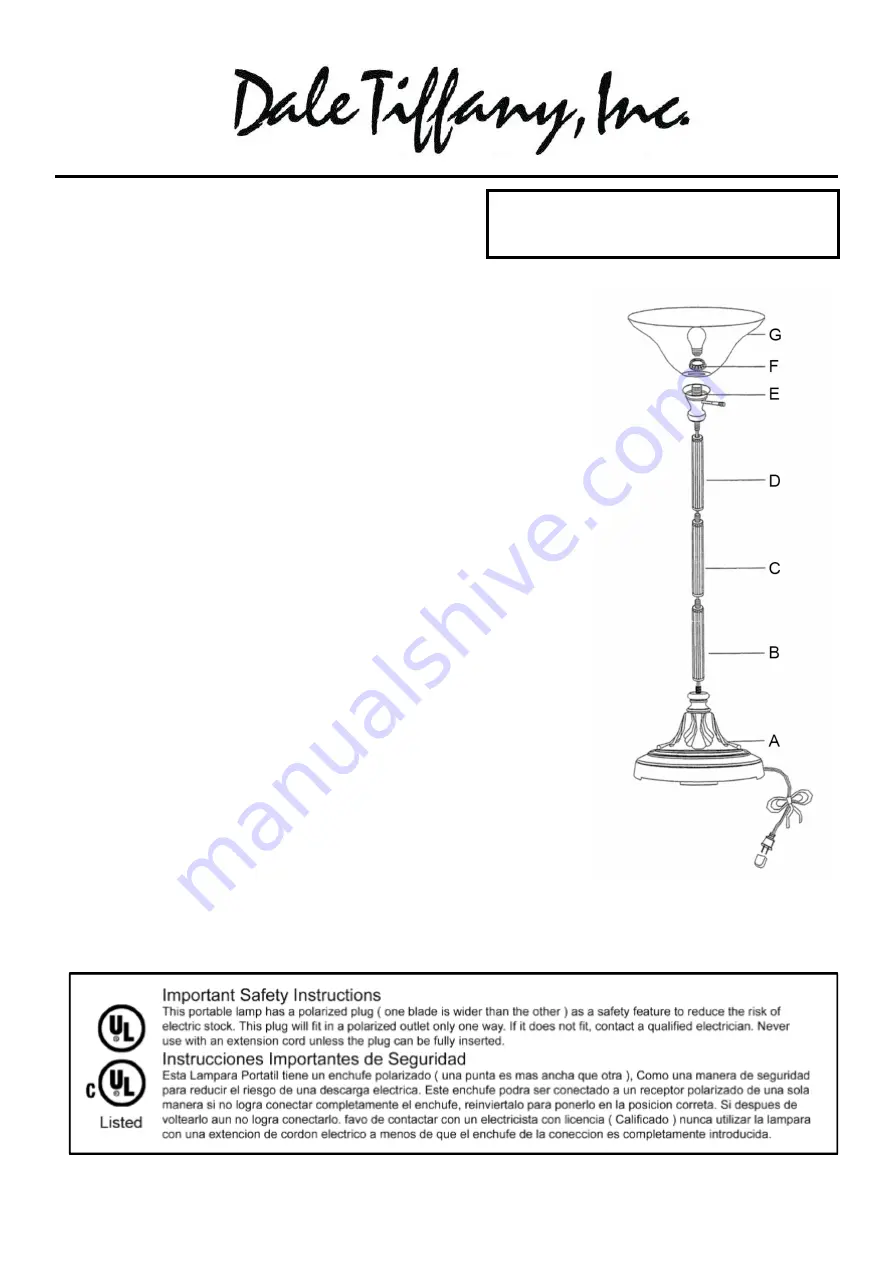 Dale Tiffany TR10514 Assembly Instructions Download Page 1