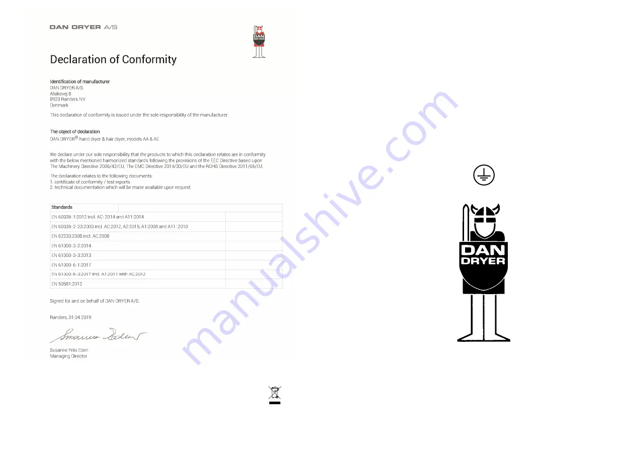 DAN DRYER AE Installation Instructions Download Page 1