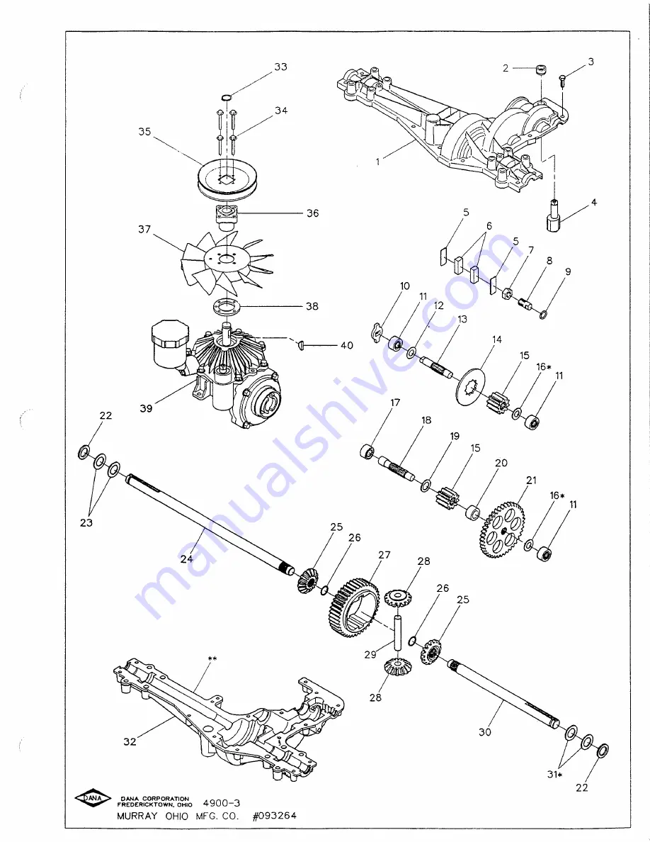 DANA 4900-3 Parts List Download Page 1