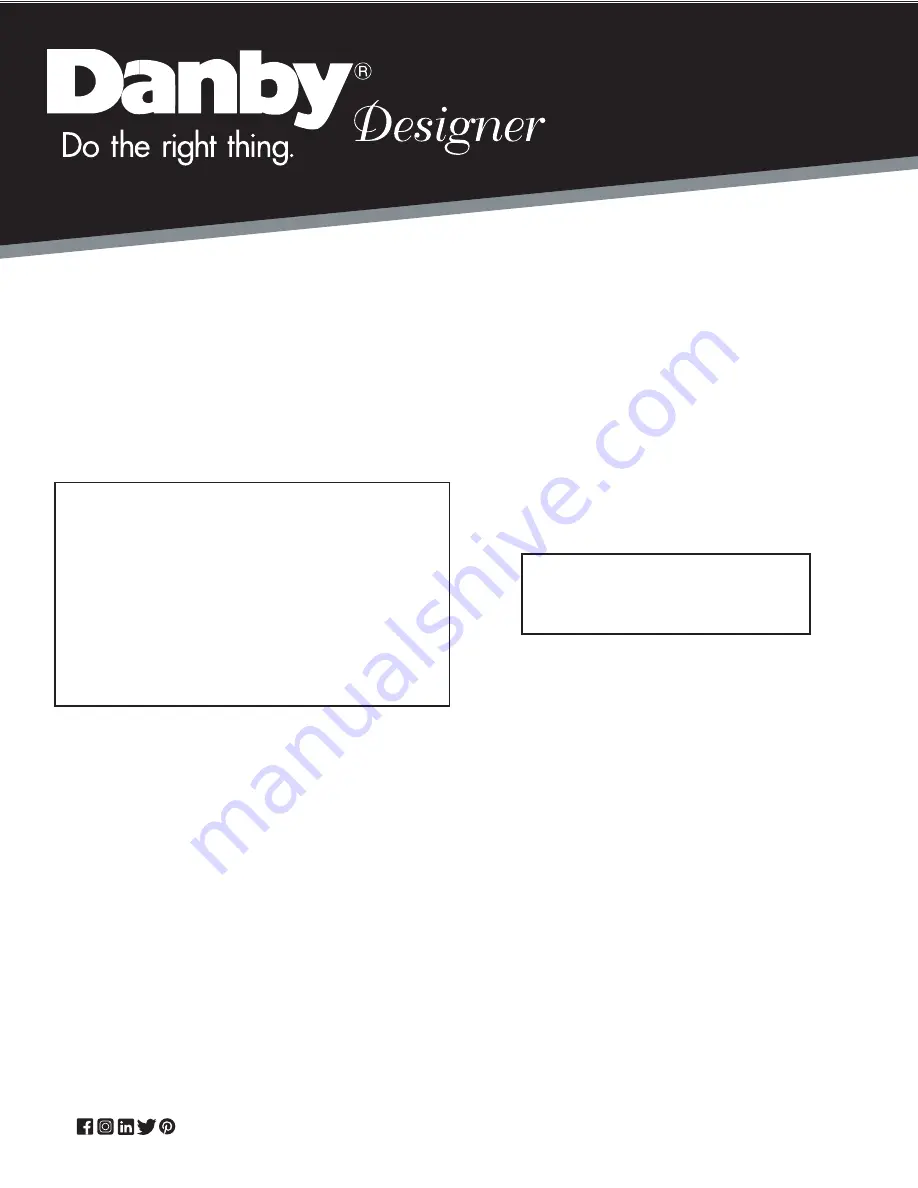 Danby Designer DBC434A1BSSDD Owner'S Manual Download Page 1