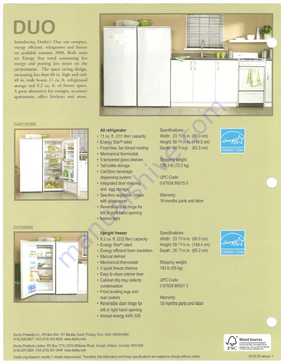 Danby DUF808WE Скачать руководство пользователя страница 8