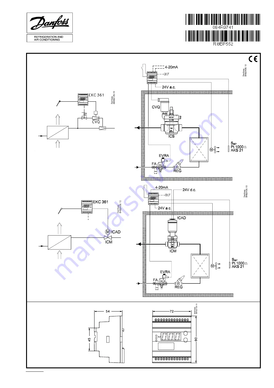 Danfoss EKC 361 Instructions Manual Download Page 1