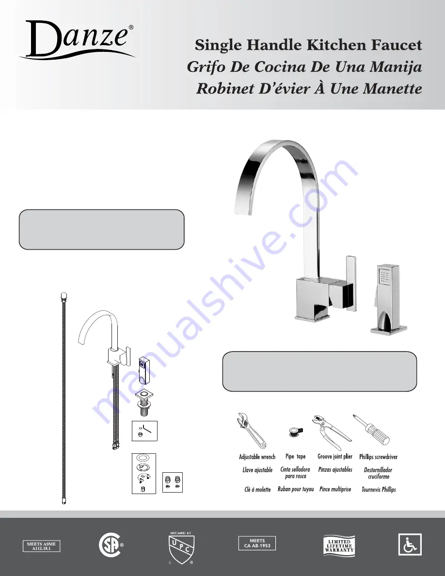 Danze D401544 Installation Manual Download Page 3