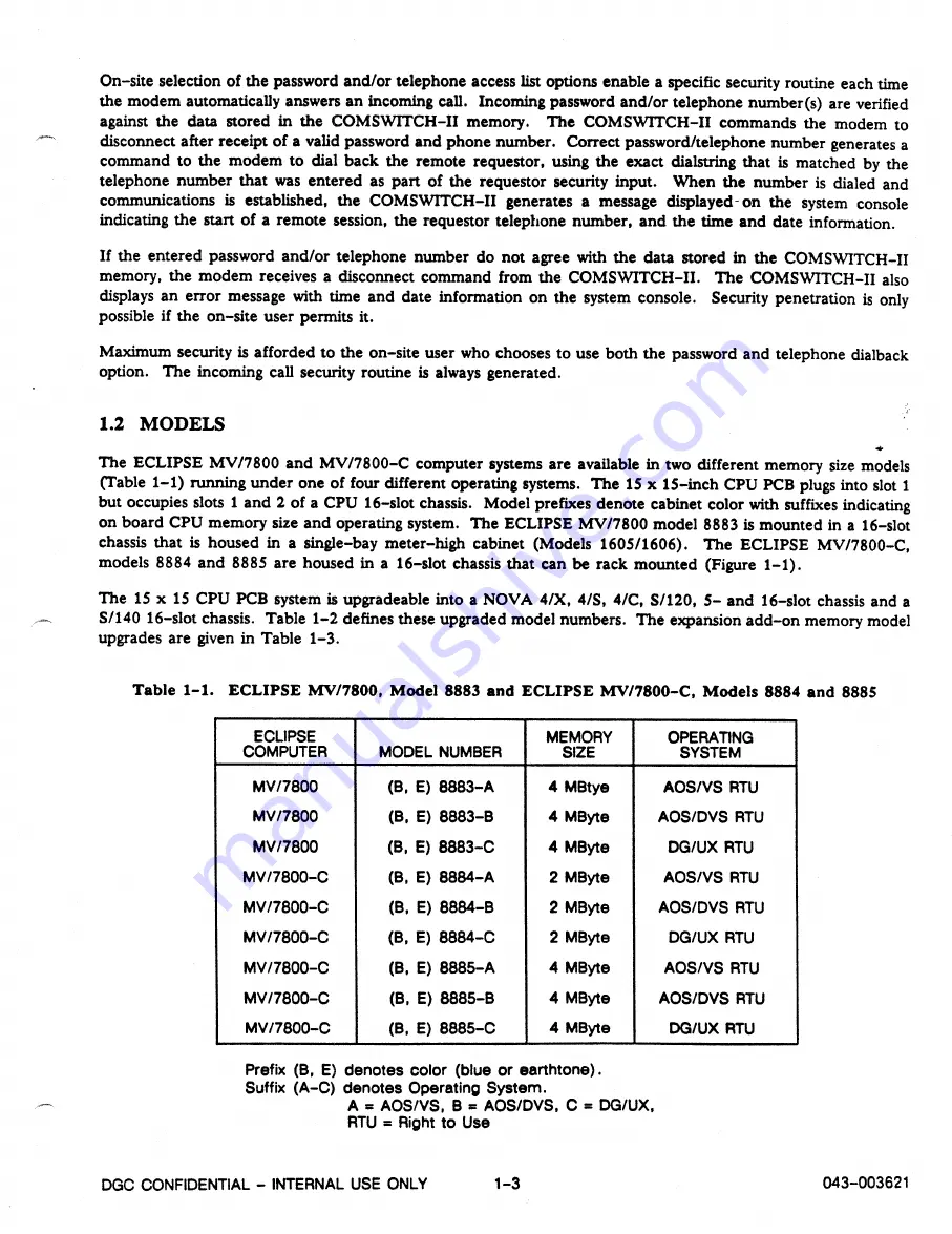 Data General Service 8883 Скачать руководство пользователя страница 13