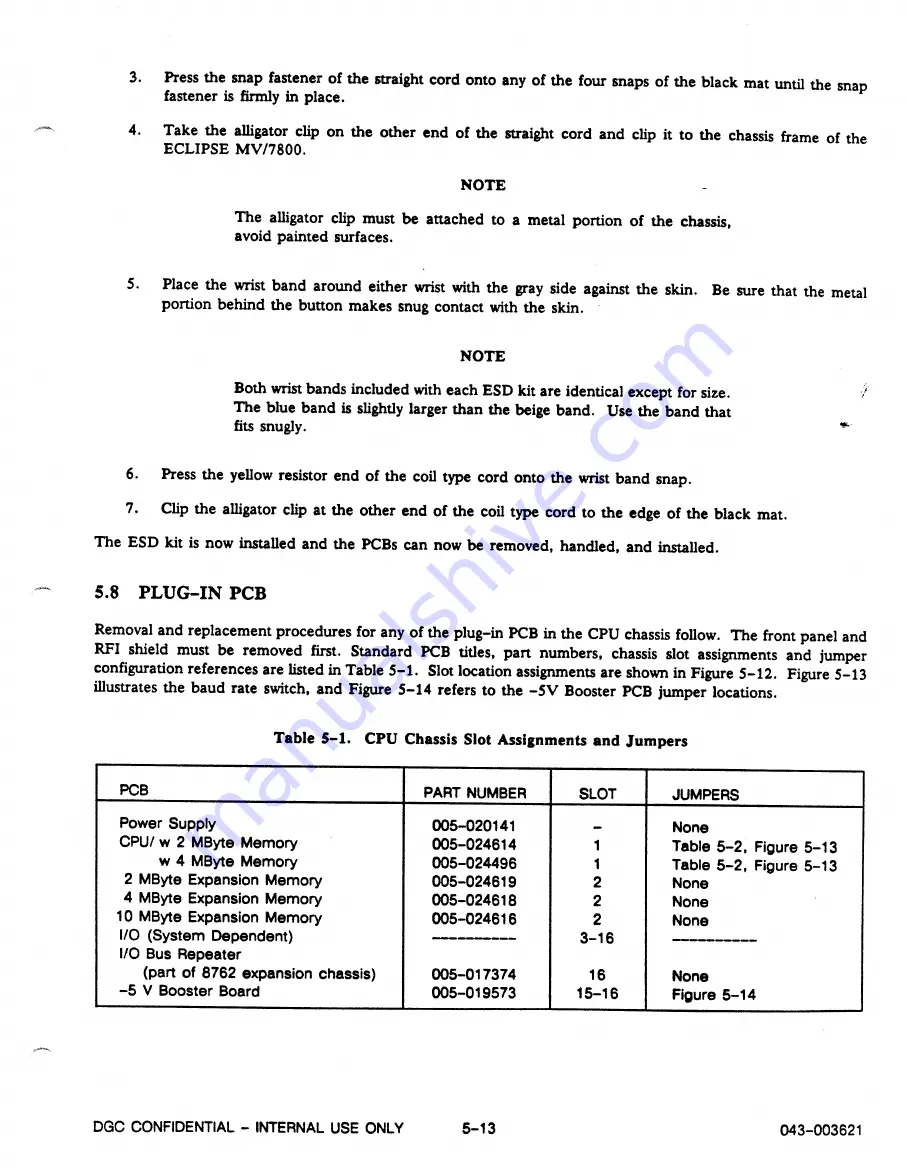 Data General Service 8883 Product Information Package Download Page 113