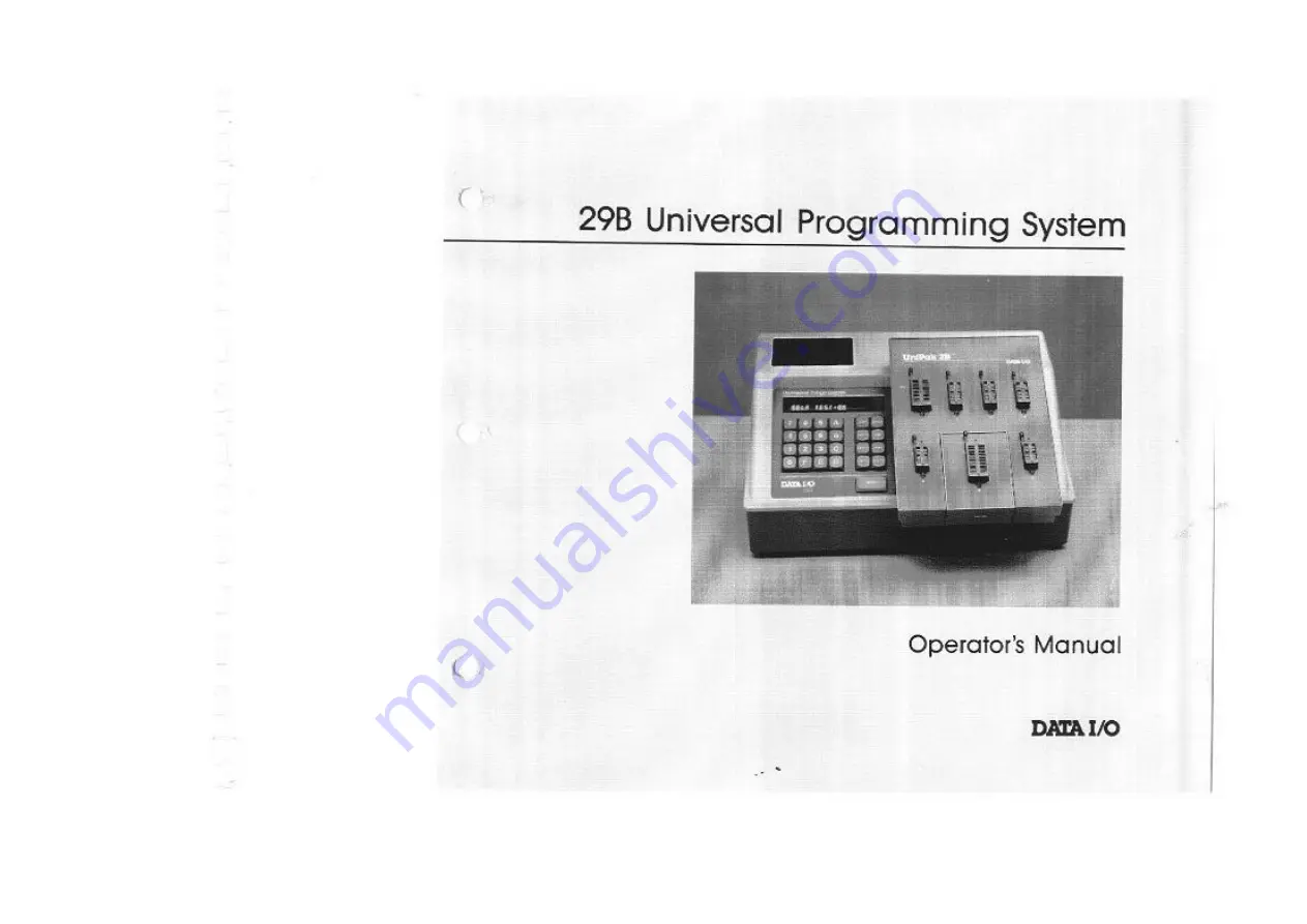 Data I/O 29B Скачать руководство пользователя страница 1