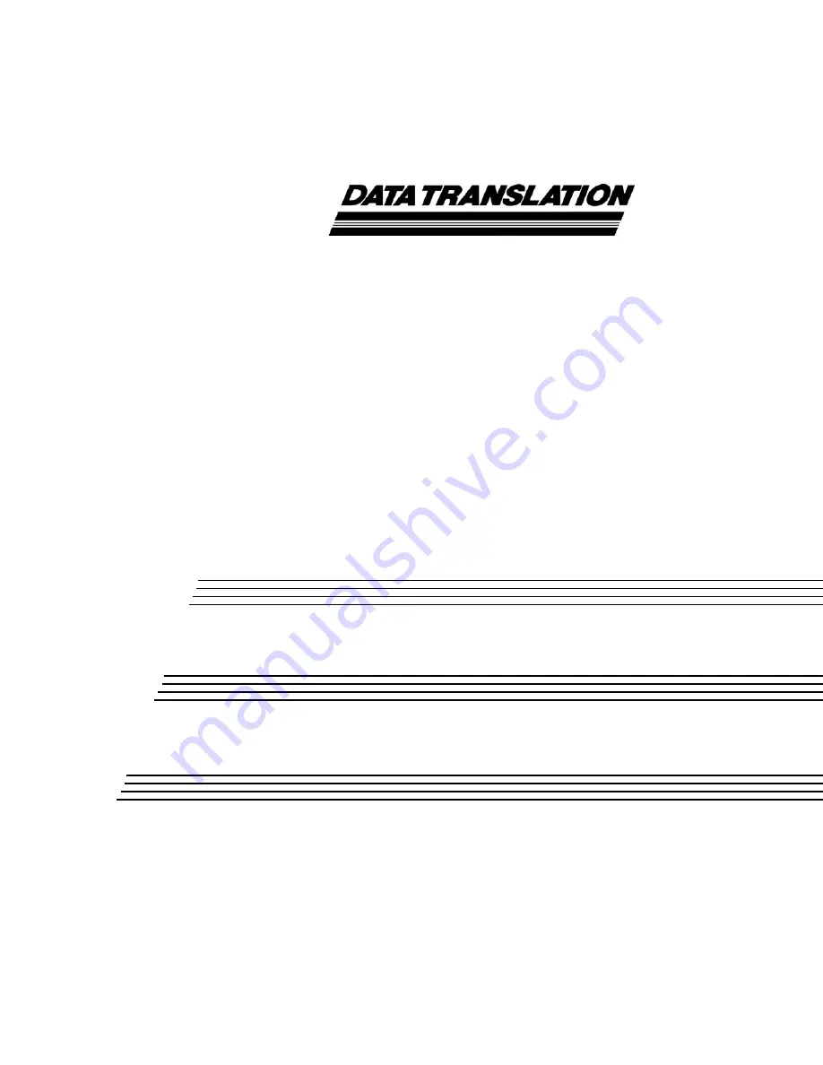 Data Translation DT3153 Скачать руководство пользователя страница 1