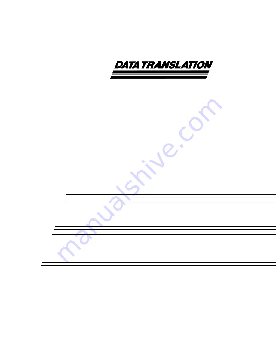 Data Translation DT9800 Series Скачать руководство пользователя страница 1