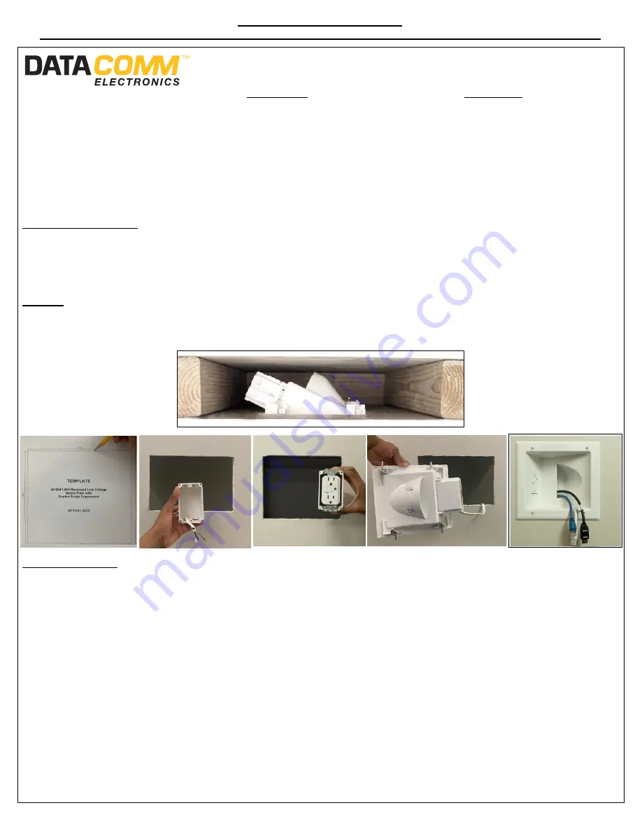 DataComm Electronics 45-0041-WH Instruction/Installation Sheet Download Page 1