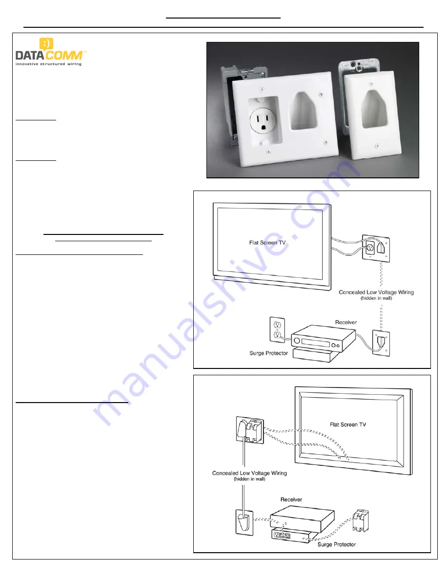 DataComm 50-3321-WH-KIT Instruction/Installation Sheet Download Page 1