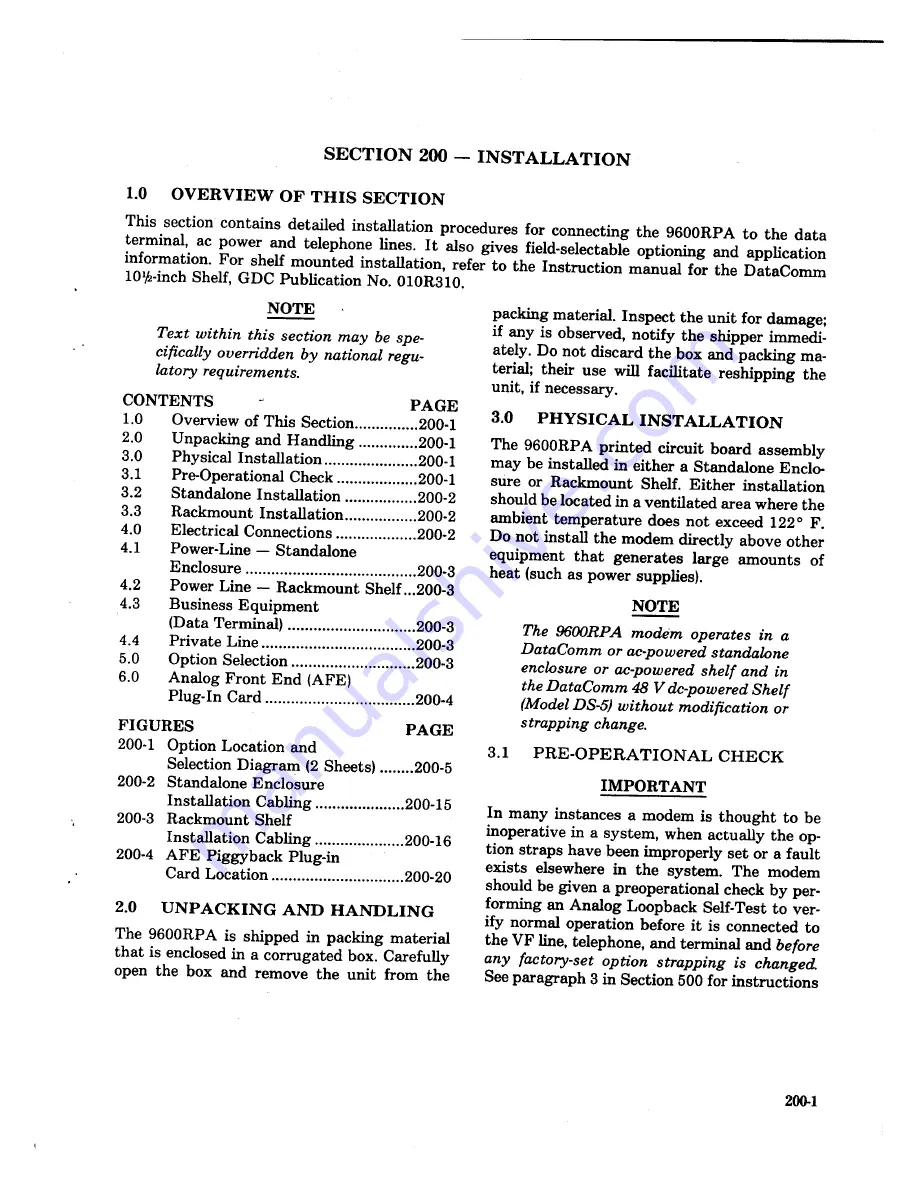 DataComm 9600RPA Operating And Installation Instructions Download Page 34