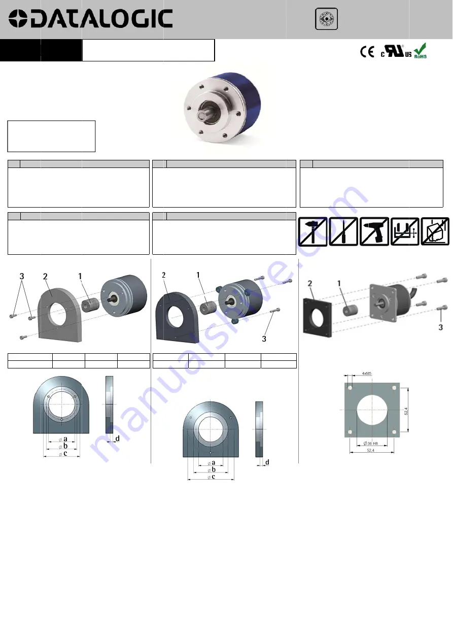 Datalogic AMT58-S-16x14 FBUS Series Mounting Instructions Download Page 1