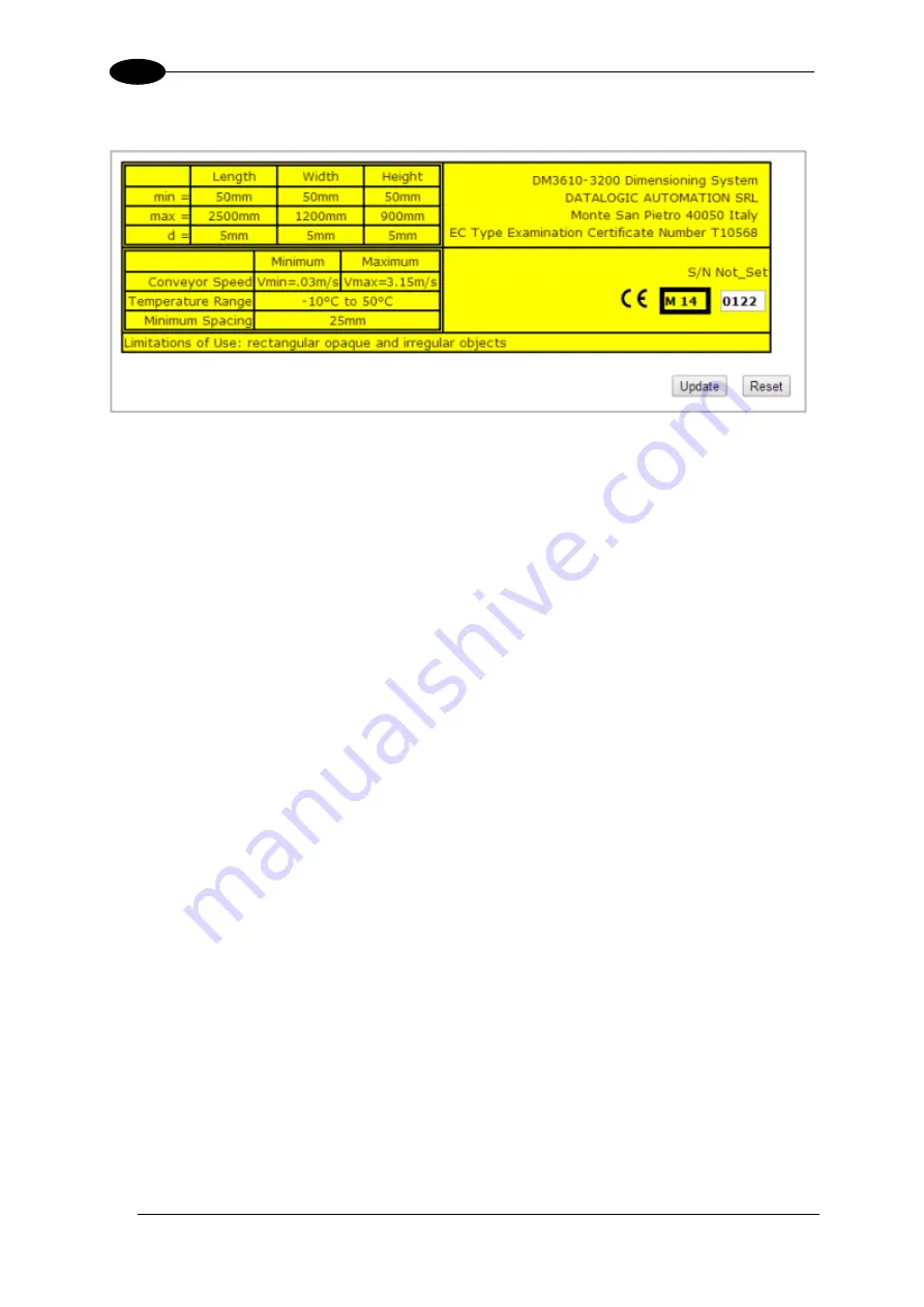 Datalogic DM3610 Reference Manual Download Page 104