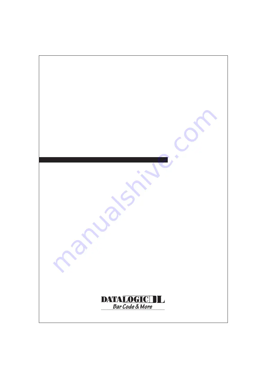 Datalogic DP1100 Series Installation Manual Download Page 1