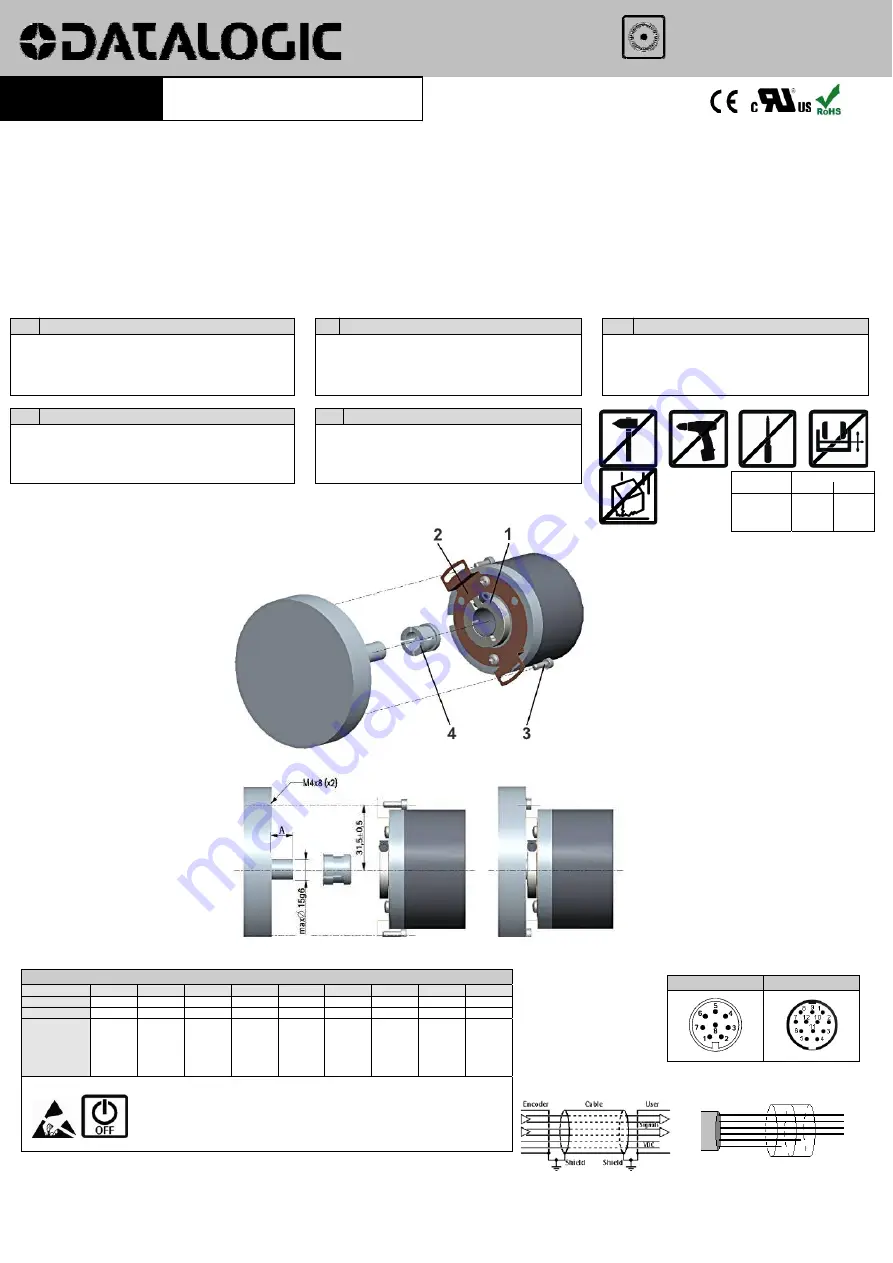 Datalogic ENC58-H14 Series Mounting Instructions Download Page 1