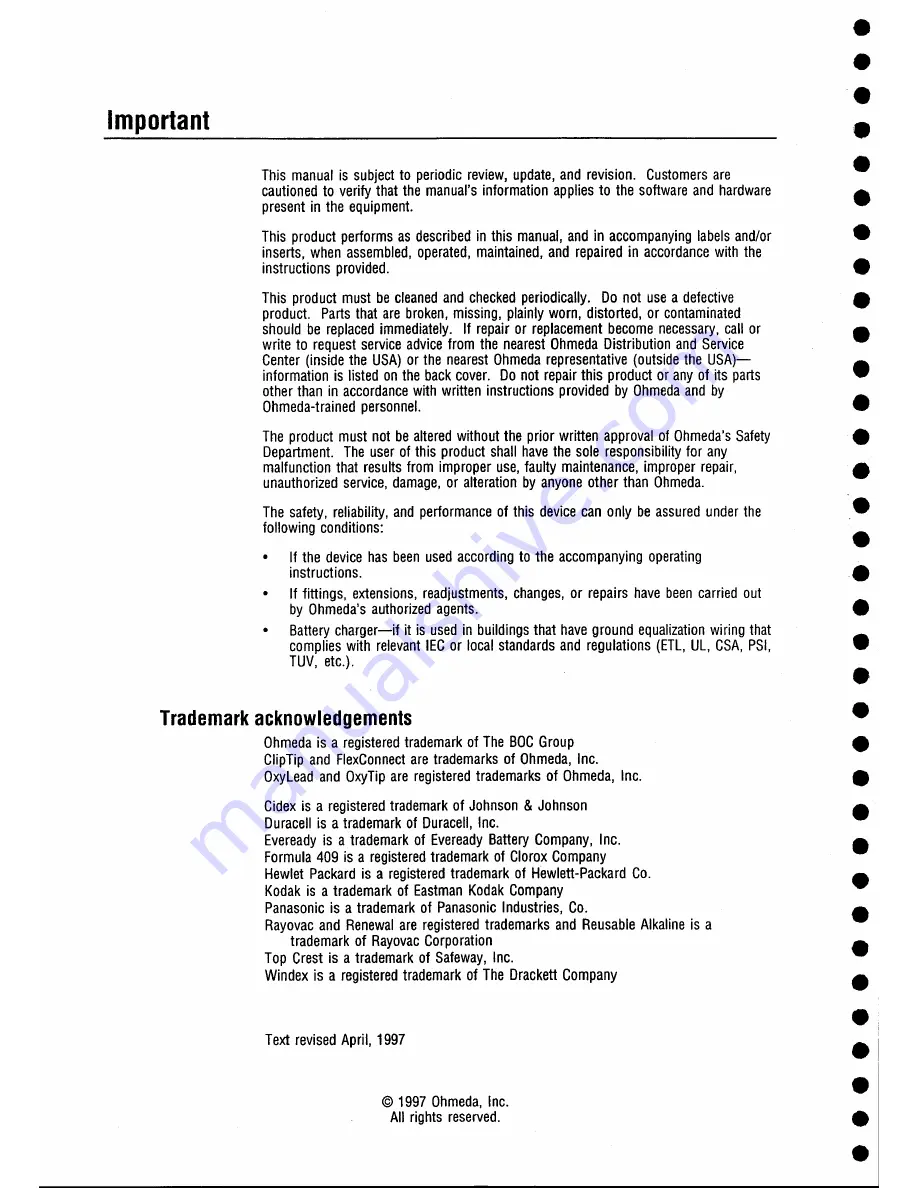 Datex-Ohmeda 3770 Service Manual Download Page 3