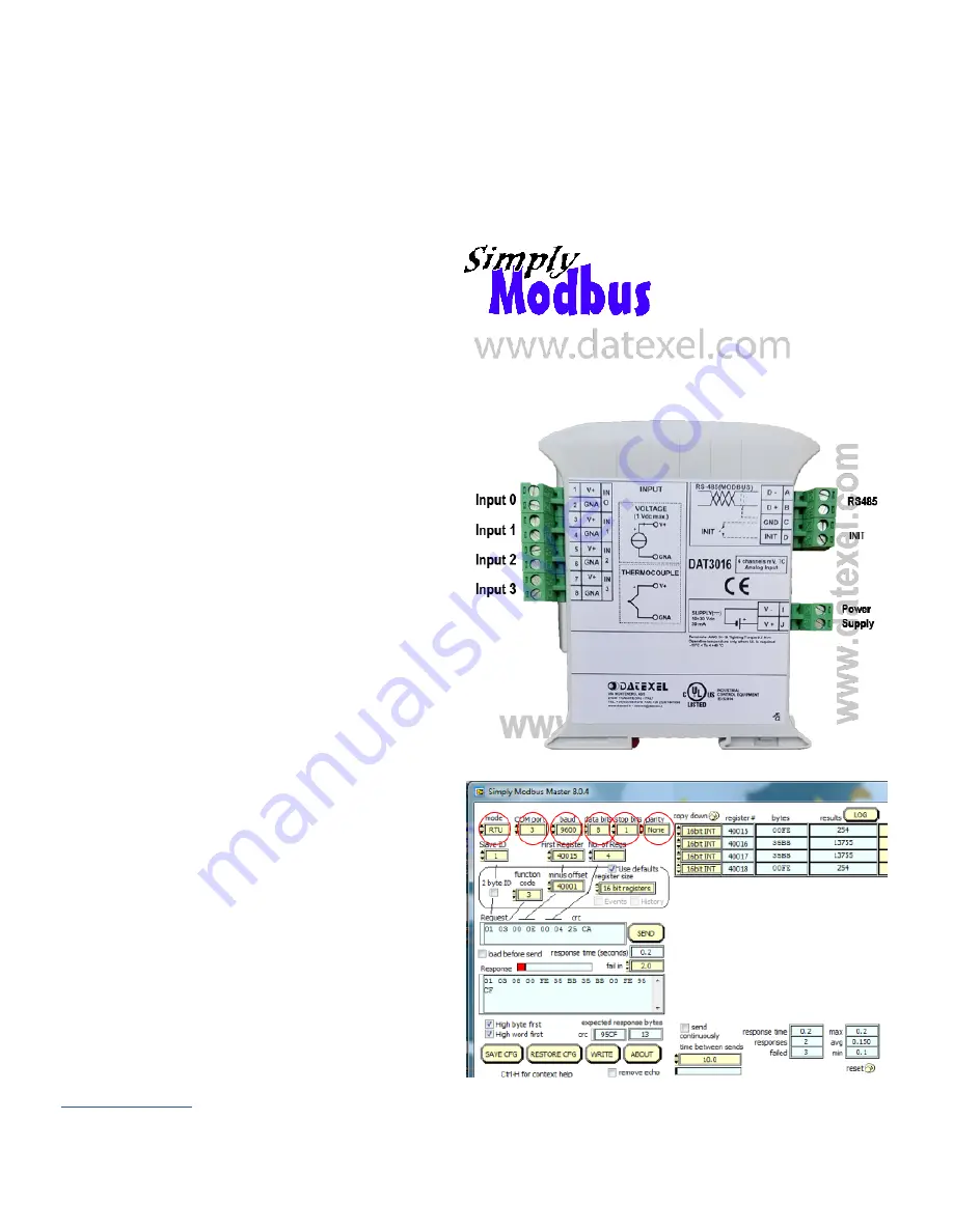 Datexel Simply Modbus Setup Manual Download Page 1